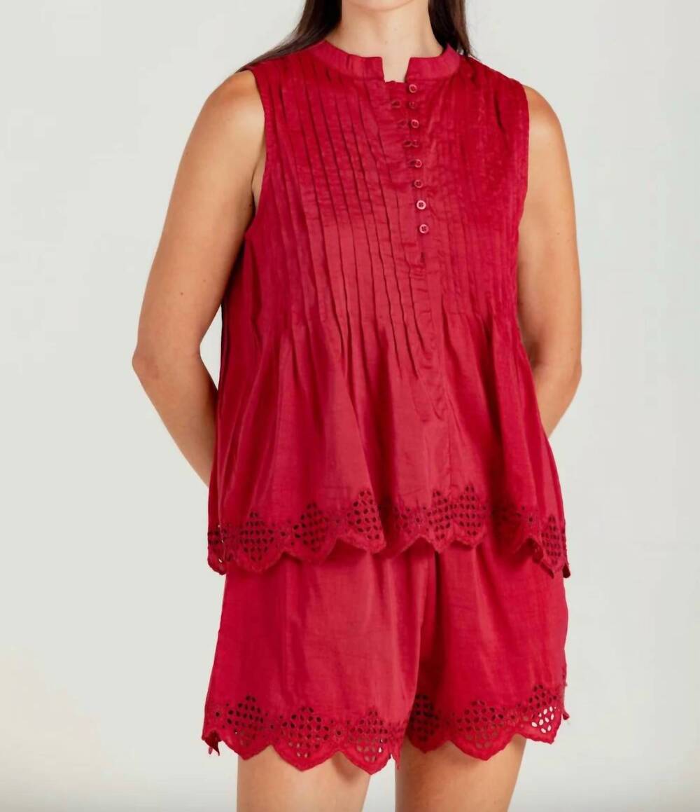 NEW SUNDAYS coast sleeveless top in montauk red